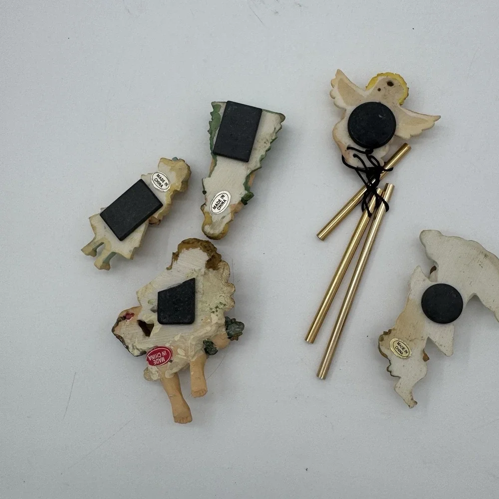 Silver Angel Magnets Set of‎ 4 Cherub Refrigerator United Design Corp 1995